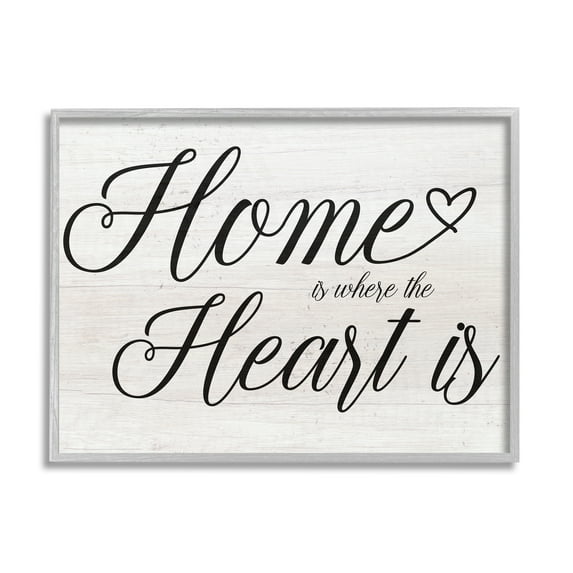 Stupell Industries Heart & Home Fancy Script Phrase Typography Framed Wall Art, 20 x 16, Design by Lil' Rue