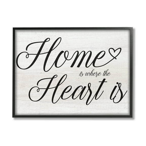 Stupell Industries Heart & Home Fancy Script Phrase Typography Framed Wall Art, 30 x 24, Design by Lil' Rue