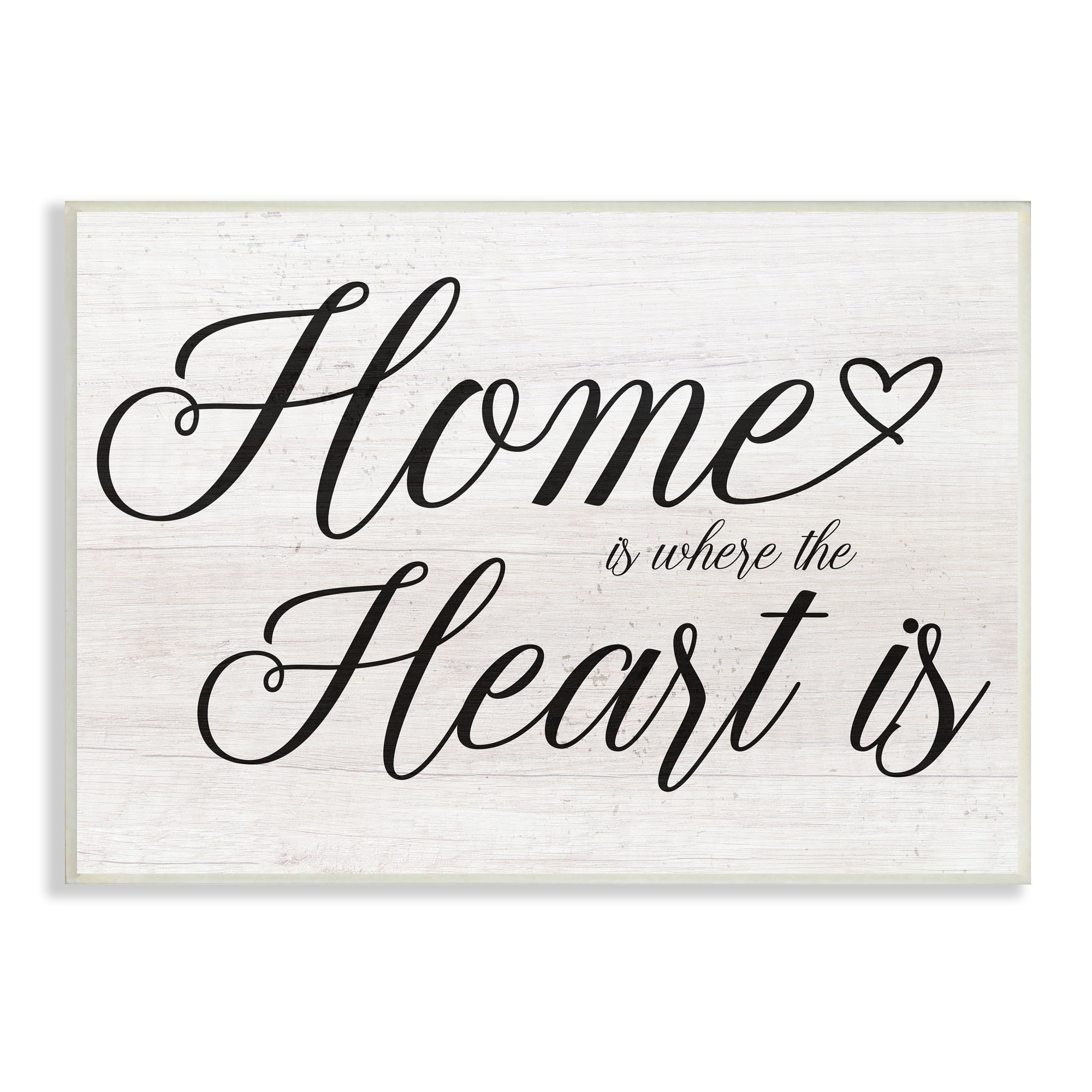 Stupell Industries Heart & Home Fancy Script Phrase Typography Wood Wall Art, 19 x 13, Design by Lil' Rue