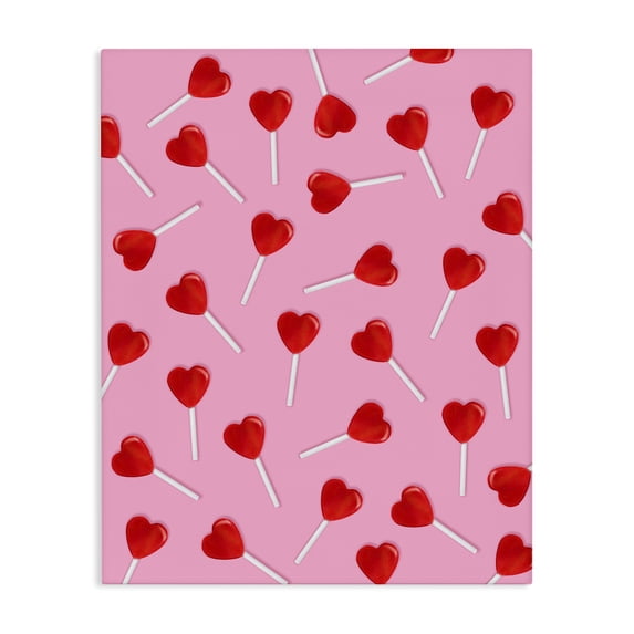Stupell Industries Eclectic Heart Lollipop Pattern Canvas Art, 16 x 20, by LISH Creative