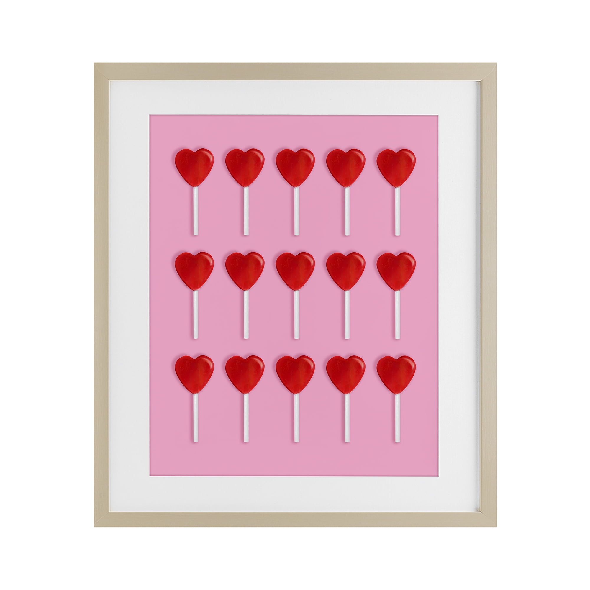 Stupell Industries Heart Lollipops Collection Birch Framed Print Under Glass, design by LISH Creative