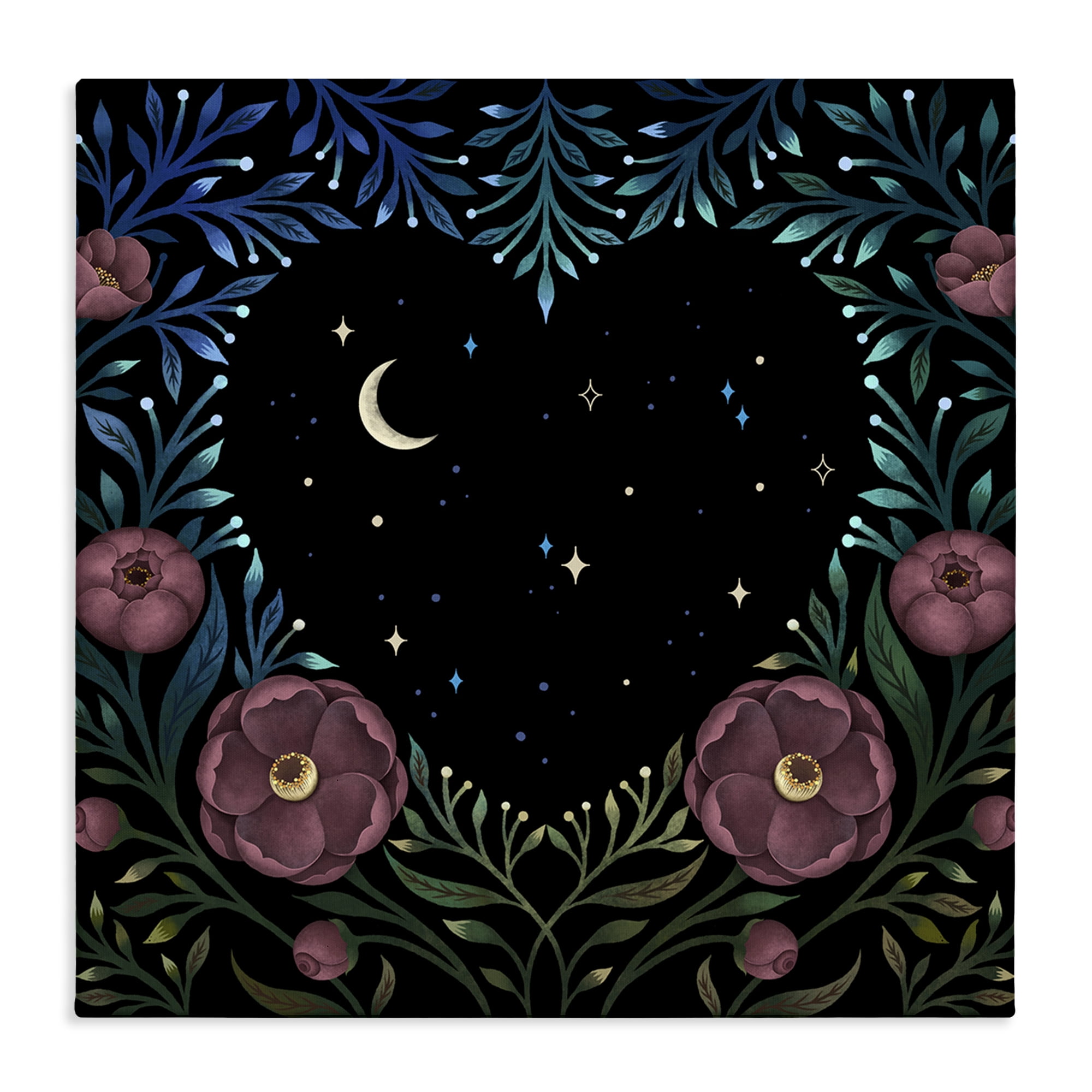 Stupell Industries Heart Night Sky Garden Canvas Wall Art, design by Episodic Drawings