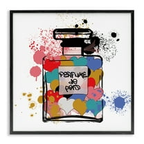 Stupell Industries Heart Patterned Mod Perfume Fashion Painting Black Framed Art Print Wall Art, 12 x 12