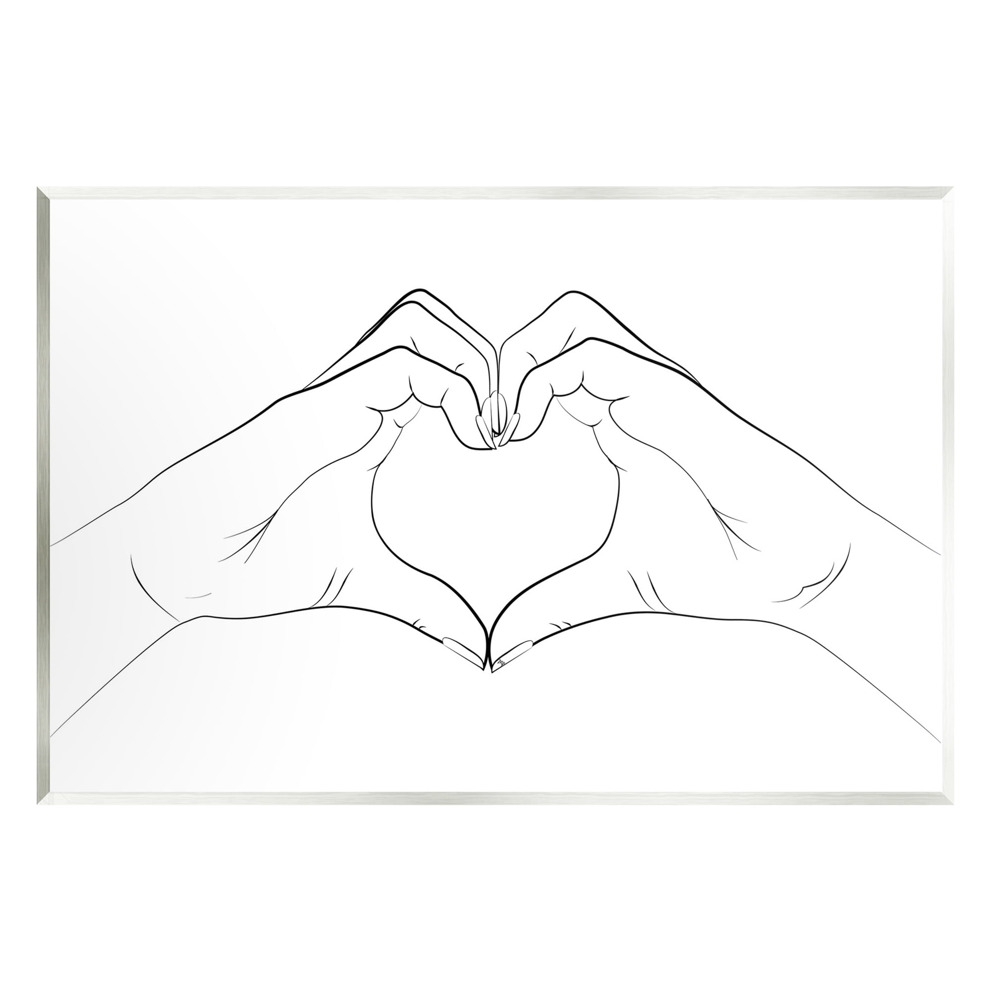 Stupell Industries Heart Shape Hands Typography Painting Unframed Art Print Wall Art, 15 x 10