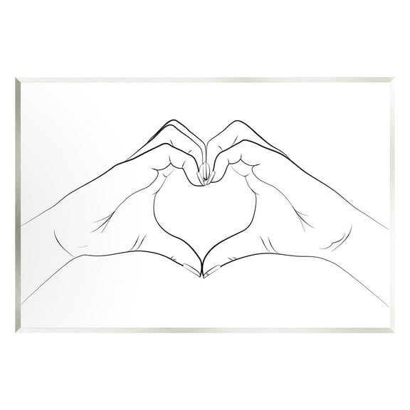 Stupell Industries Heart Shape Hands Typography Painting Unframed Art Print Wall Art, 15 x 10