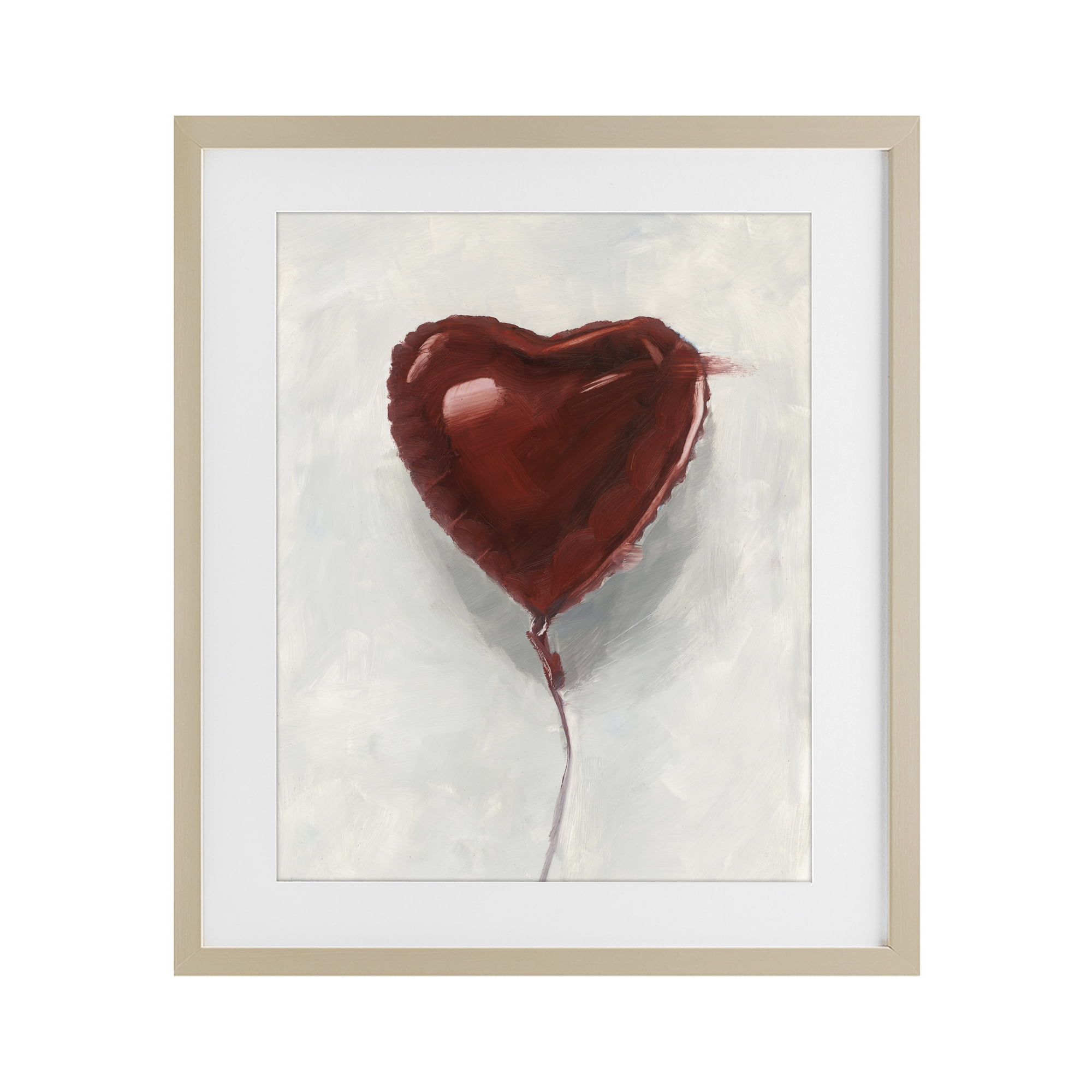 Stupell Industries Heart Shaped Balloon Birch Framed Print Under Glass, design by Ethan Harper