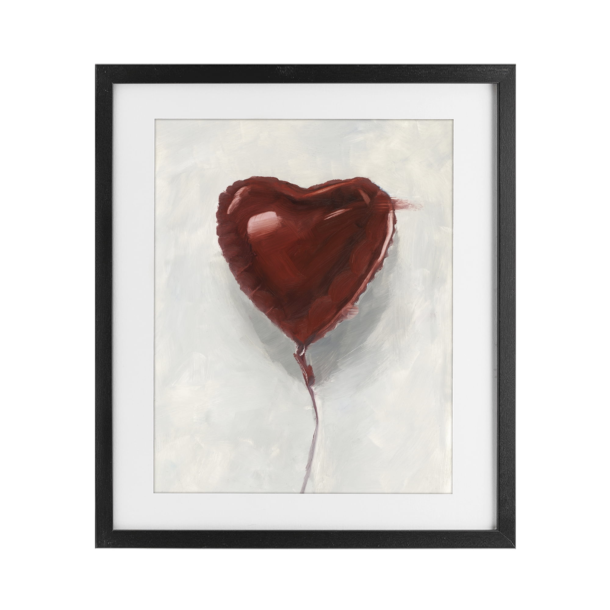 Stupell Industries Heart Shaped Balloon Black Framed Print Under Glass, design by Ethan Harper
