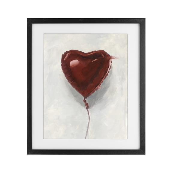 Stupell Industries Eclectic Heart Shaped Balloon Black Framed Print Under Glass, 13 x 16, by Ethan Harper
