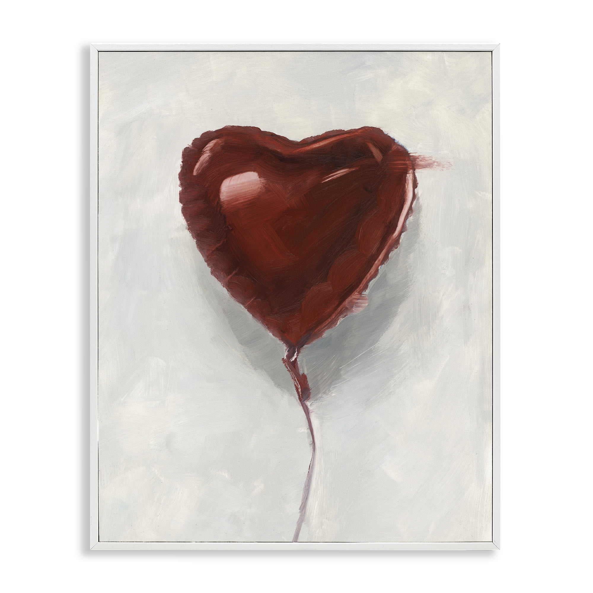 Stupell Industries Heart Shaped Balloon White Framed Giclee Art, design by Ethan Harper