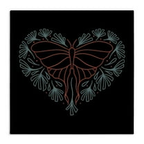 Stupell Industries Heart Shaped Celestial Moth Animals Painting Wrapped Canvas Art Print Wall Art, 17 x 17