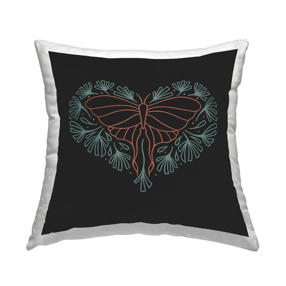 Stupell Industries Heart Shaped Celestial Moth Decorative Printed Throw Pillow Design by Ahmed Sameh Hussein.