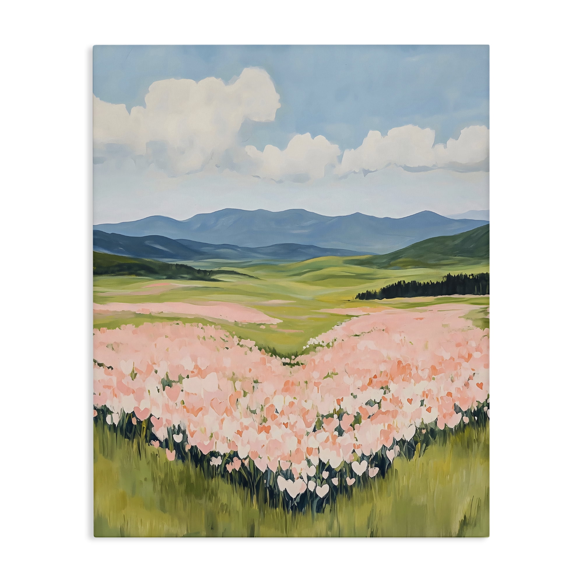 Stupell Industries Heart Shaped Flower Field Canvas Wall Art, design by The Prints Vibe