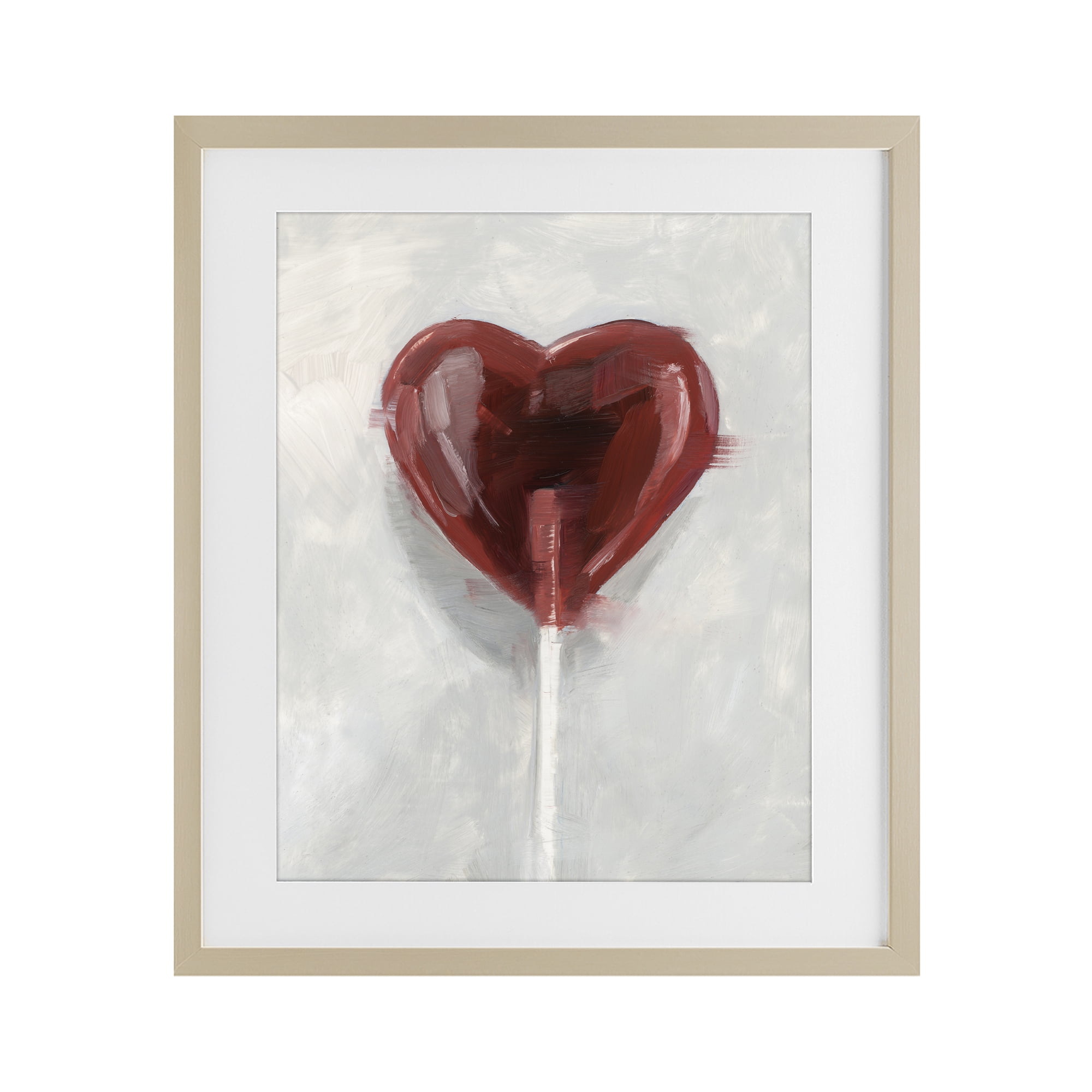 Stupell Industries Heart Shaped Lollipop Birch Framed Print Under Glass, design by Ethan Harper
