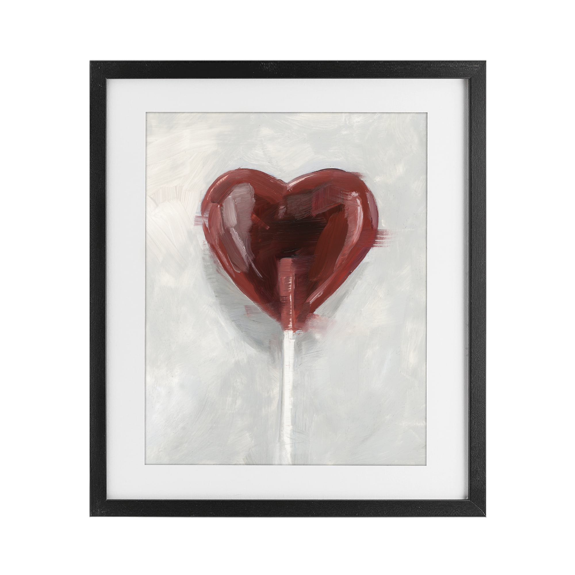 Stupell Industries Heart Shaped Lollipop Black Framed Print Under Glass, design by Ethan Harper