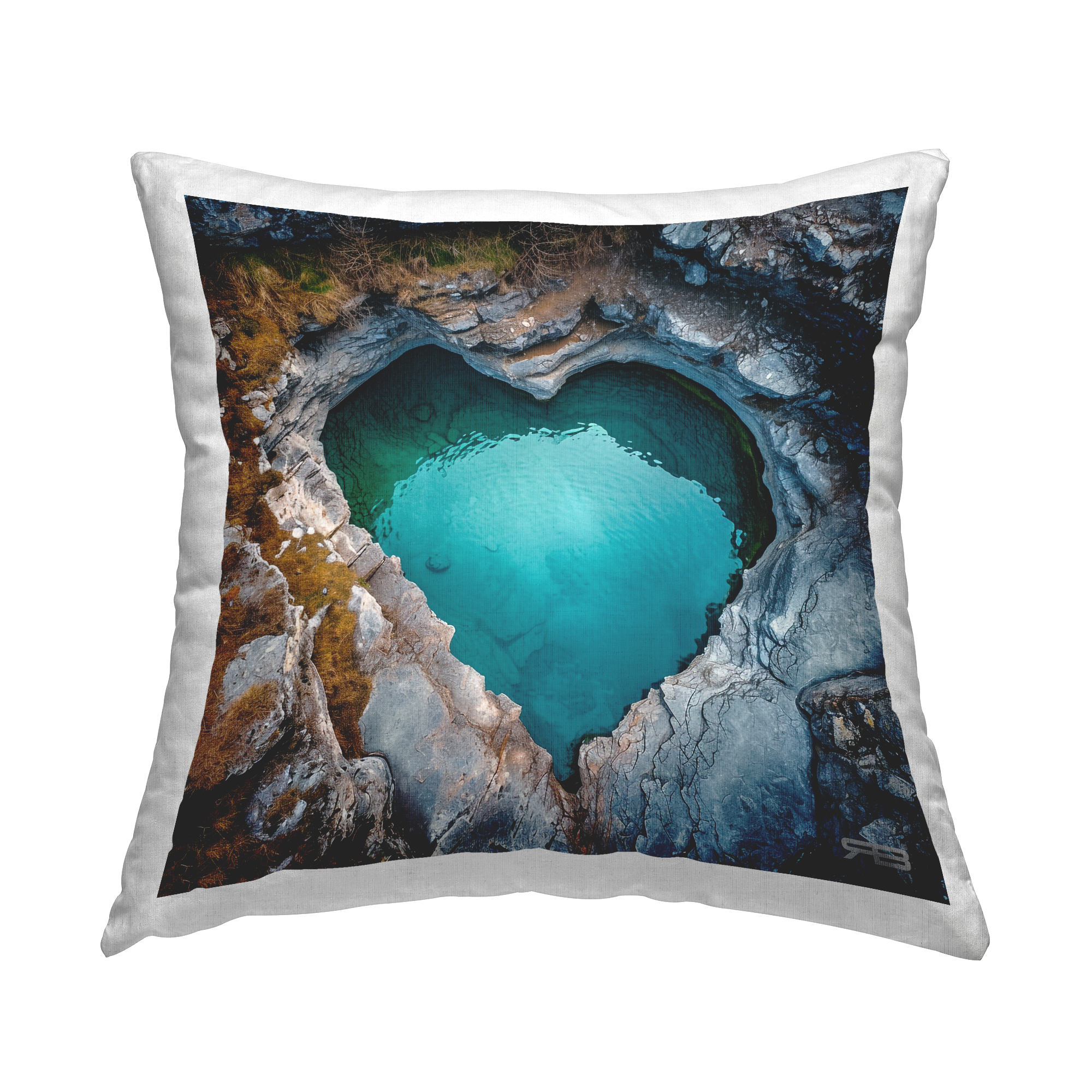 Stupell Industries Heart Shaped Natural Pool Decorative Printed Throw Pillow Design by RB.