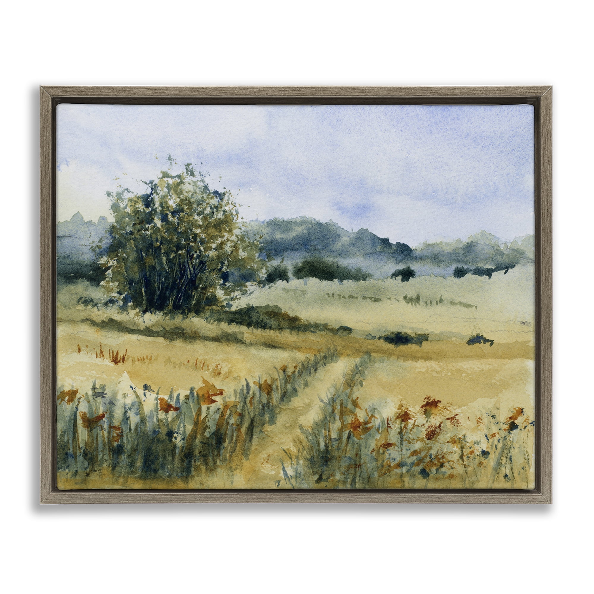 Stupell Industries Heart of the Country Landscape & Nature Painting Brown Floater Framed Canvas Art Print Wall Art, 31 x 25
