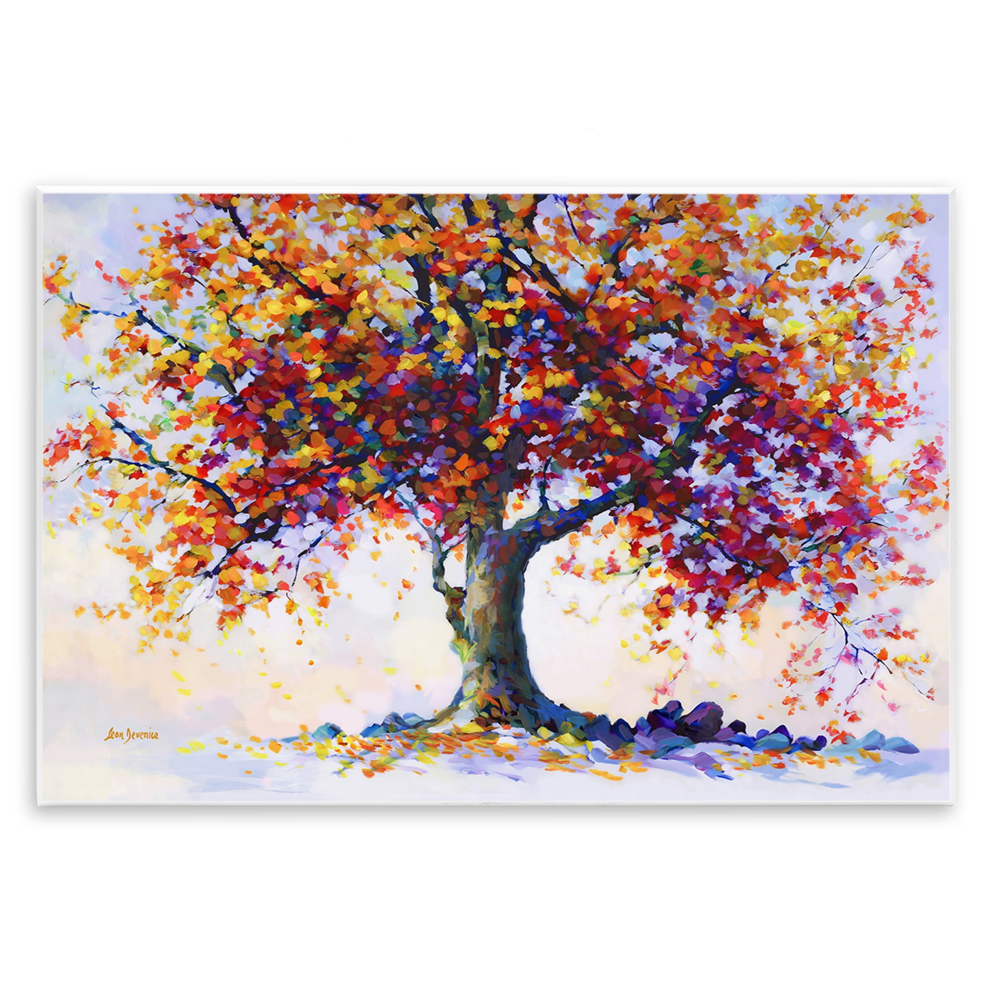 Stupell Industries Heartfelt Hues Tree Landscape & Nature Painting Unframed Art Print Wall Art, 19 x 13