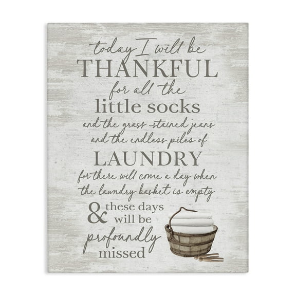 Stupell Industries Heartfelt Laundry Phrase Typography Painting Gallery Wrapped Canvas Art Print Wall Art, 16 x 20