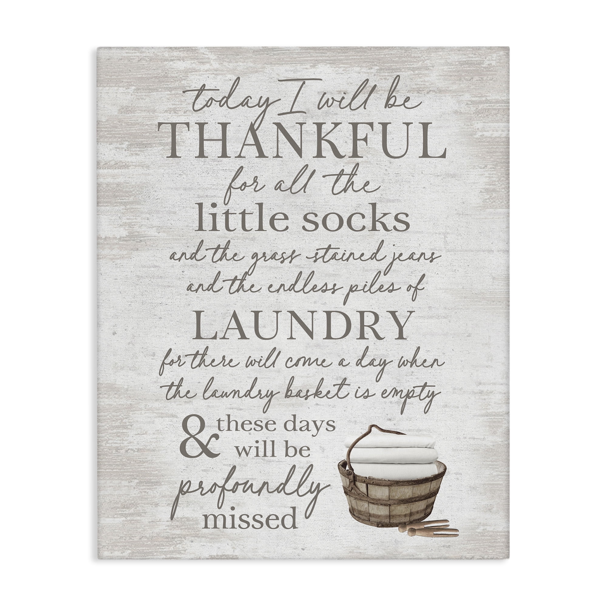 Stupell Industries Heartfelt Laundry Phrase Typography Painting Gallery Wrapped Canvas Art Print Wall Art, 30 x 40