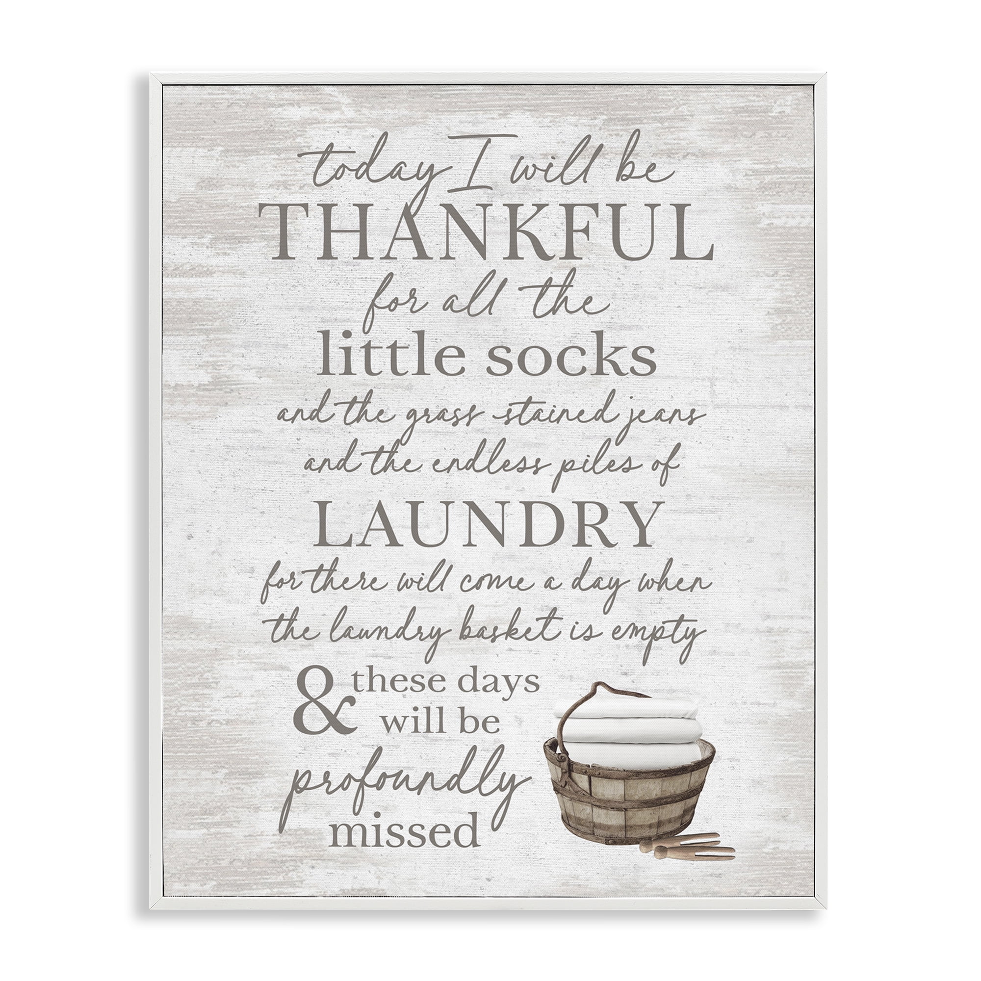 Stupell Industries Heartfelt Laundry Phrase Typography Painting White Framed Art Print Wall Art, 11 x 14