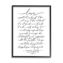 Stupell Industries Heartfelt Love Is Quote Classy Cursive Typography Graphic Art Black Framed Art Print Wall Art, Design by Lettered and Lined