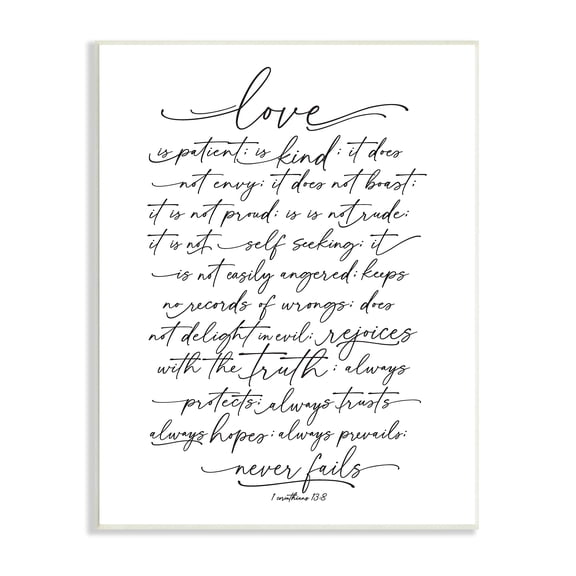 Stupell Industries Heartfelt Love Is Quote Classy Cursive Typography Graphic Art Unframed Art Print Wall Art, Design by Lettered and Lined
