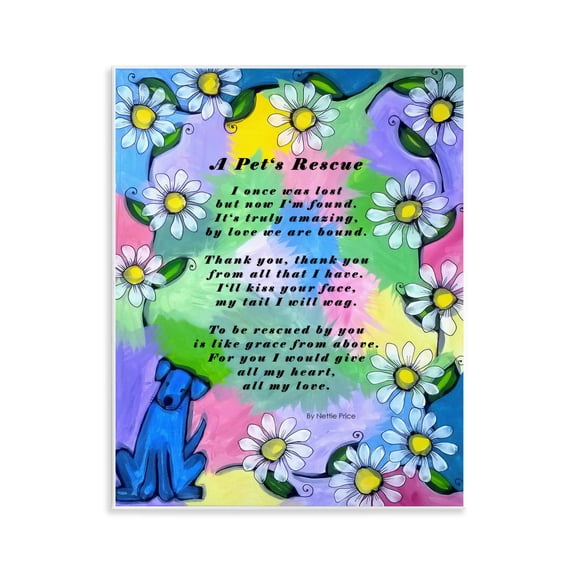 Stupell Industries Heartfelt Pet's Rescue Poem Quotes and Sayings Painting Unframed Art Print Wall Art, 11 x 14