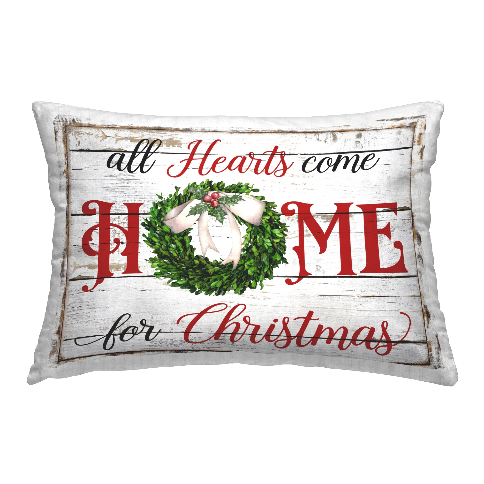 Stupell Industries Hearts Home For Christmas Decorative Printed Throw Pillow, 14 x 20