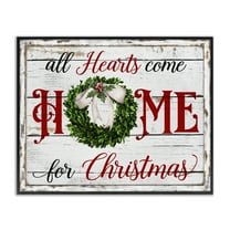 Stupell Industries Hearts Home For Christmas Holiday Painting Black Framed Art Prints Wall Art, 14 x 11