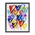 thumbnail image 1 of Stupell Industries Modern Hearts with Paint Drip Black Floating Frame Canvas Art, 17 x 21, by Victoria Barnes, 1 of 8