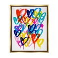thumbnail image 1 of Stupell Industries Hearts with Paint Drip Abstract Painting Gold Floater Framed Canvas Art Print Wall Art, 17 x 21, 1 of 10