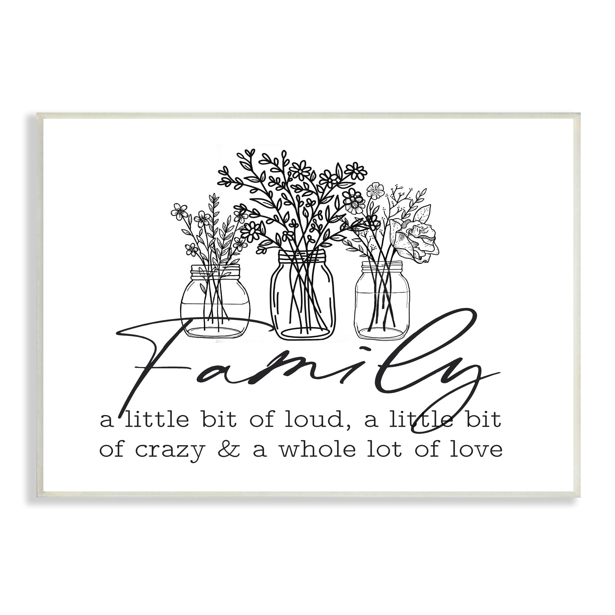 Stupell Industries Heartwarming Family Phrase Botanical Blossoms Bouquets Graphic Art Unframed Art Print Wall Art, Design by Lettered and Lined