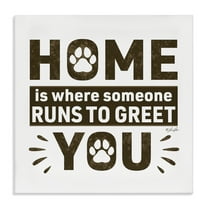 Stupell Industries Heartwarming Pet Phrase Typography Painting Gallery Wrapped Canvas Art Print Wall Art, 17 x 17