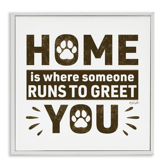 Stupell Industries Heartwarming Pet Phrase Typography Painting White Framed Art Print Wall Art, 24 x 24