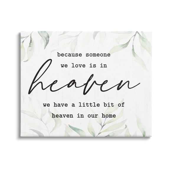 Stupell Industries Heaven In Our Home Tropical Plant Leaves Design Graphic Art Gallery Wrapped Canvas Print Wall Art, Design by Lettered and Lined