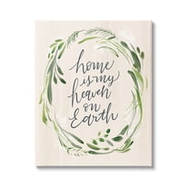 Stupell Industries Heaven On Earth Religious Home Script Calligraphy Graphic Art Gallery Wrapped Canvas Print Wall Art, Design by Caverly Smith