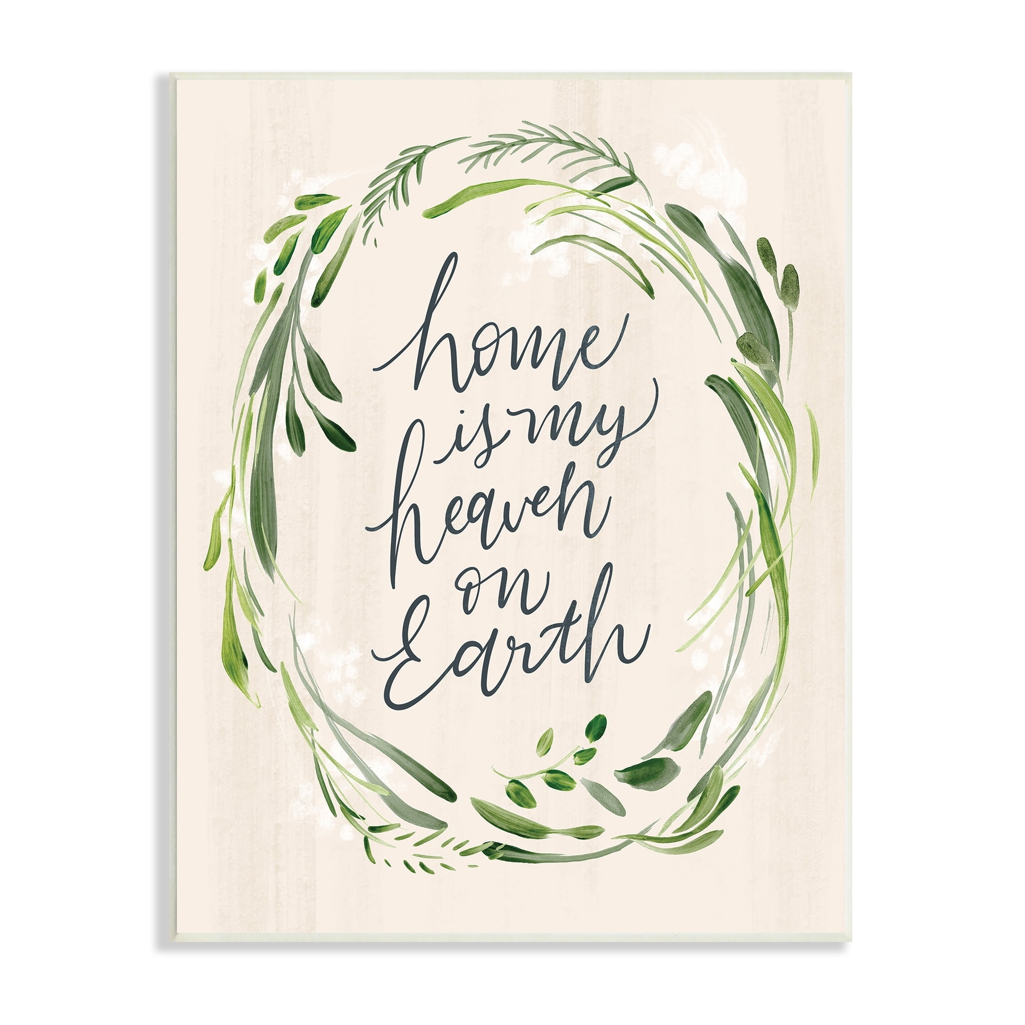 Stupell Industries Heaven On Earth Religious Home Script Calligraphy Graphic Art Unframed Art Print Wall Art, Design by Caverly Smith