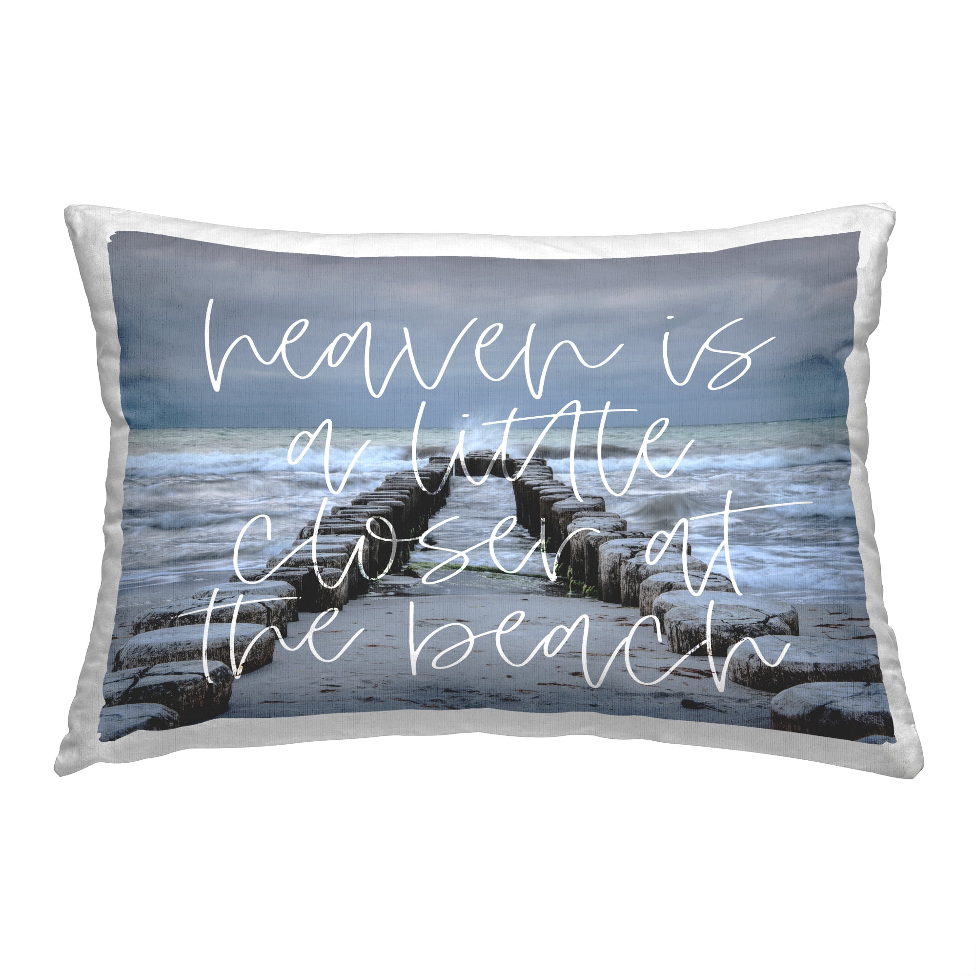 Stupell Industries Heaven at Beach Phrase Decorative Printed Throw Pillow, 14 x 20