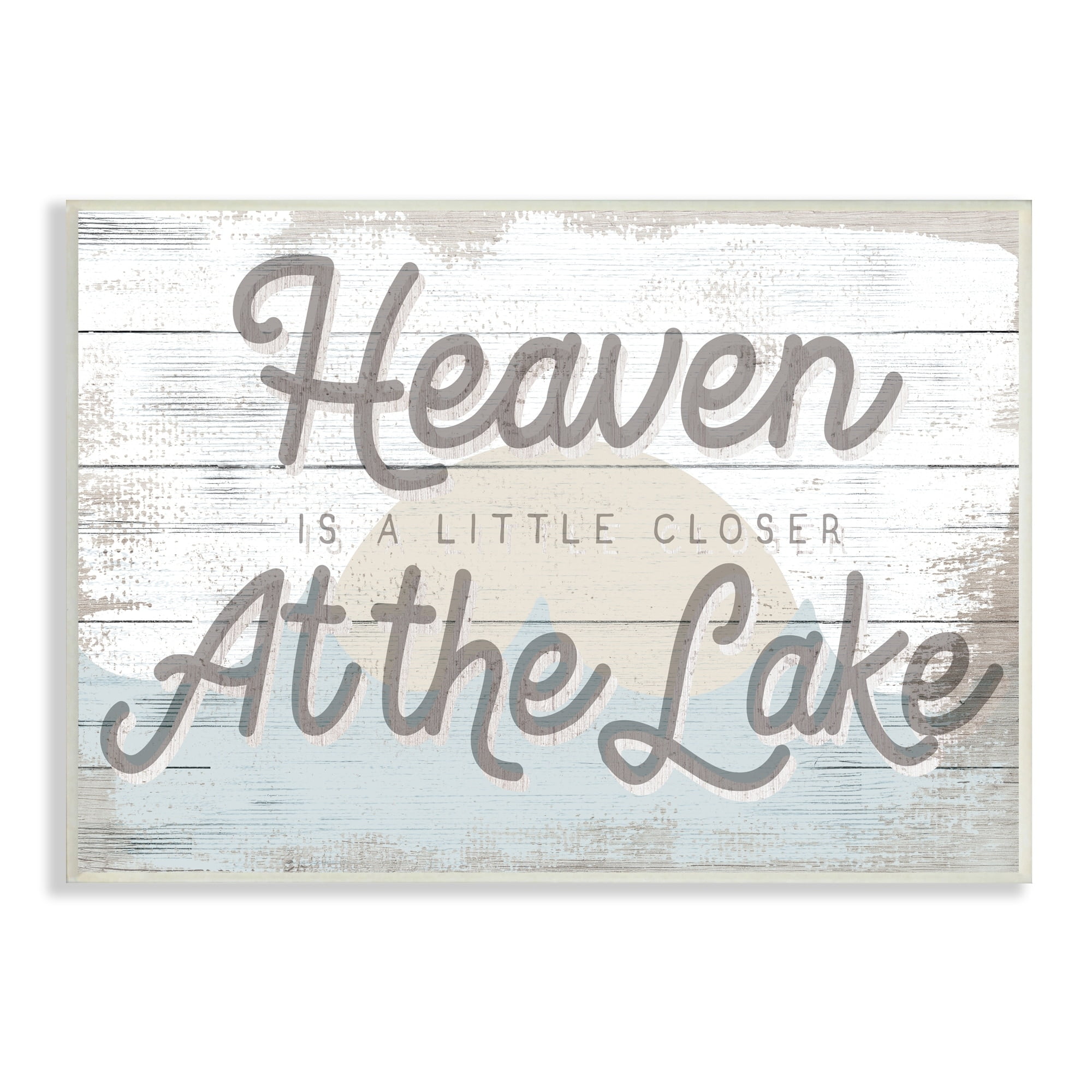 Stupell Industries Heaven's Closer at the Lake Phrase Sunrise Waves, 15 x 10, Design by Daphne Polselli