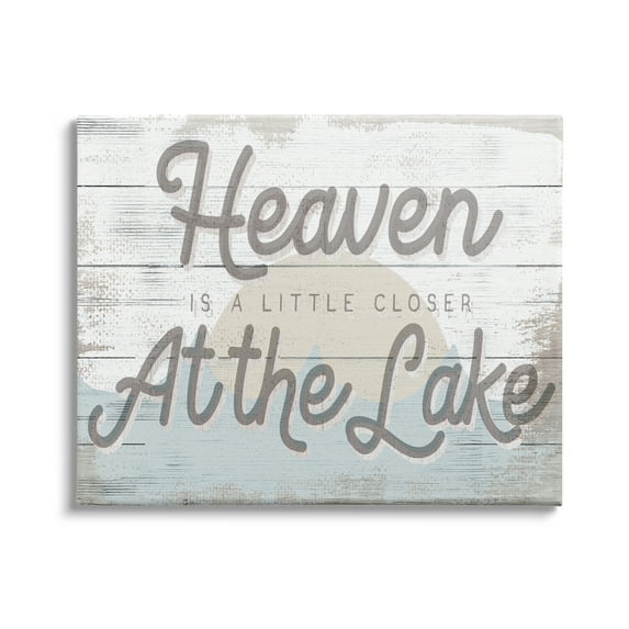 Stupell Industries Heaven's Closer at the Lake Phrase Sunrise Waves, 20 x 16, Design by Daphne Polselli
