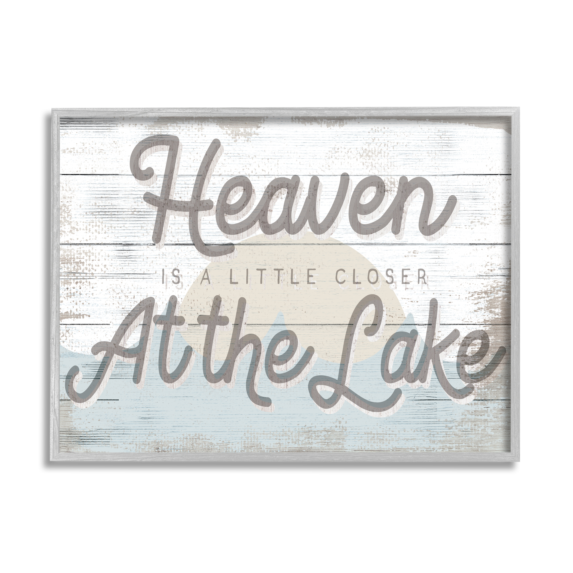 Stupell Industries Heaven's Closer at the Lake Phrase Sunrise Waves, 30 x 24, Design by Daphne Polselli