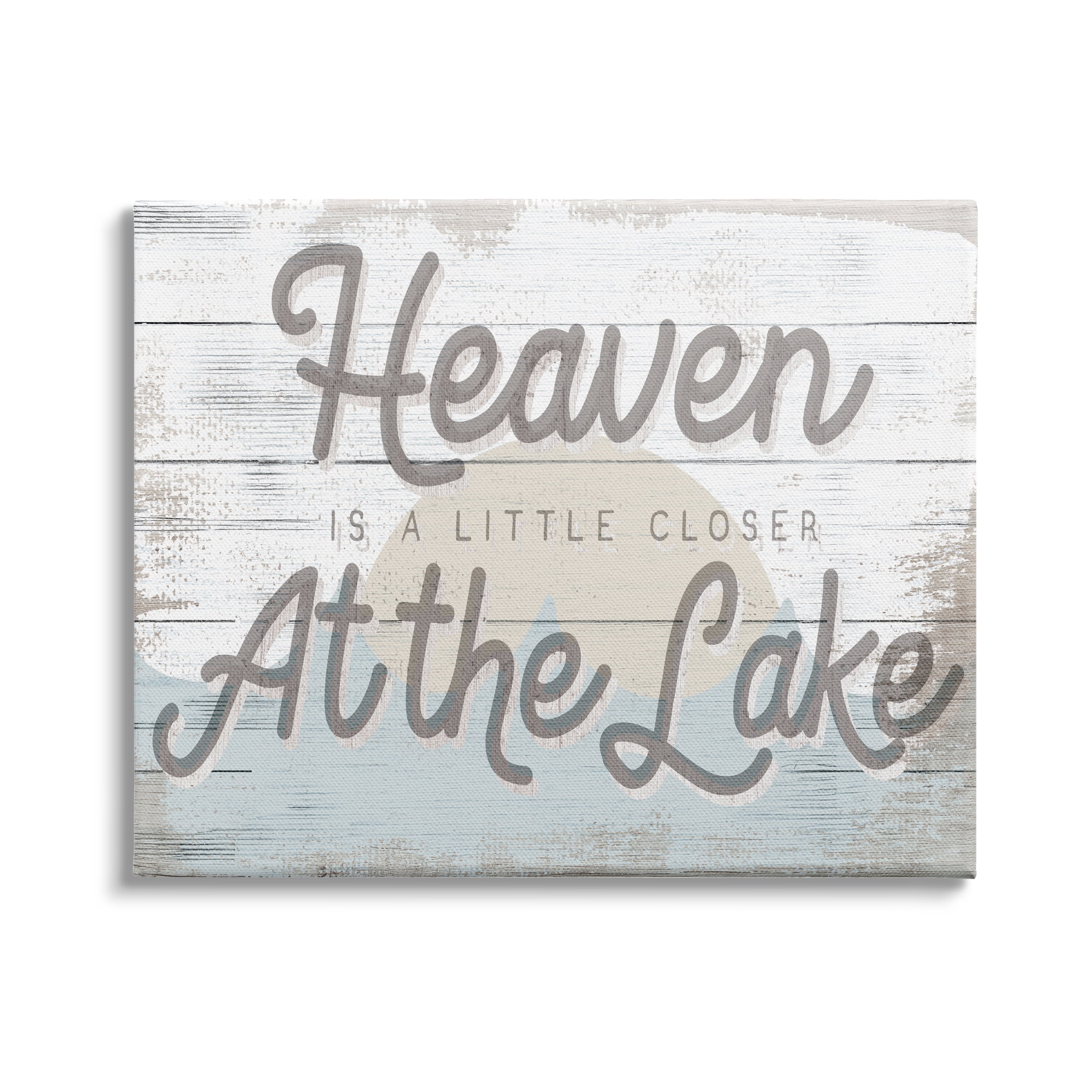 Stupell Industries Heaven's Closer at the Lake Phrase Sunrise Waves, 48 x 36, Design by Daphne Polselli