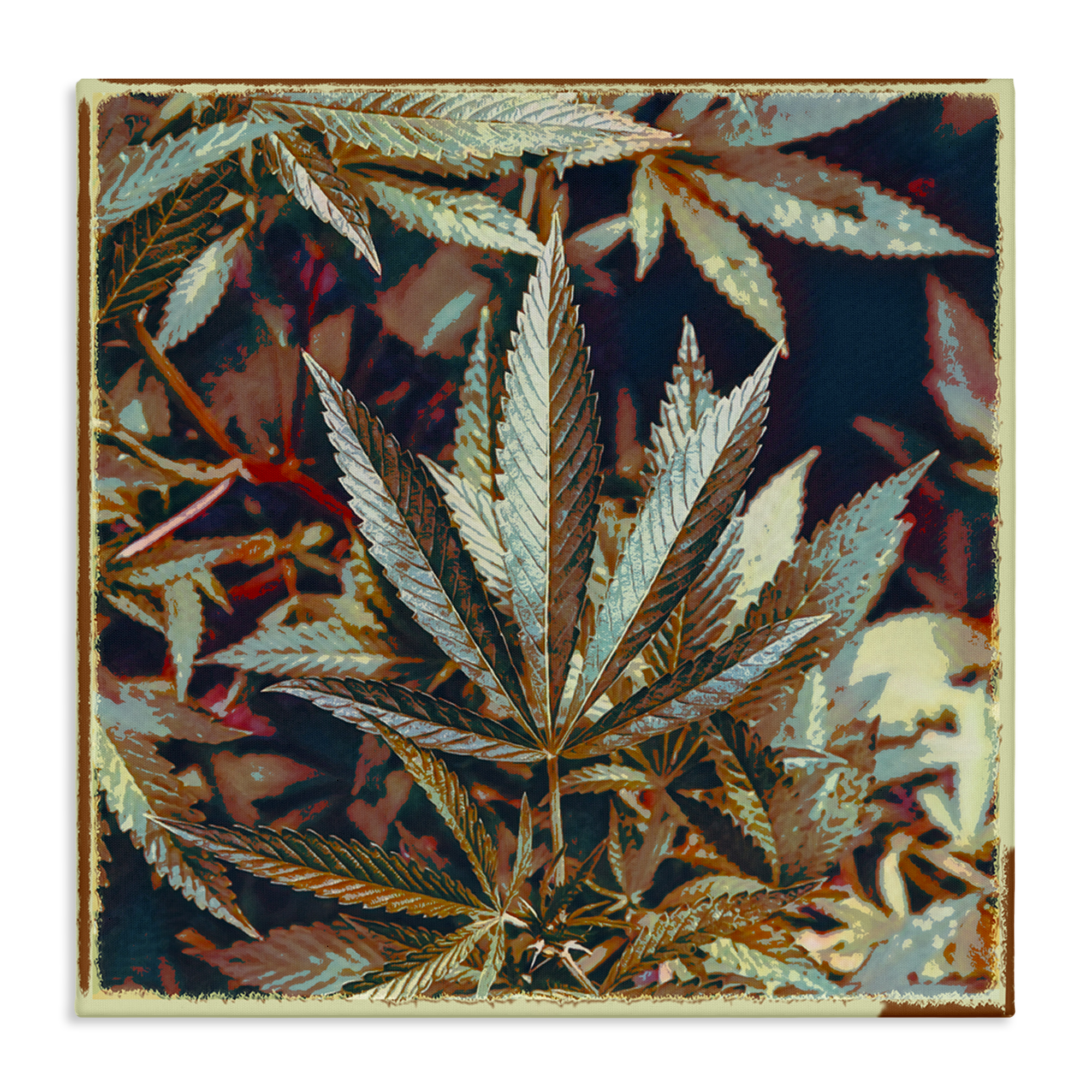 Stupell Industries Heavy Metal Cannabis Plants & Flowers Painting Wrapped Canvas Art Print Wall Art, 30 x 30