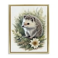 Stupell Industries Hedgehog & White Flower Animals & Insects Painting