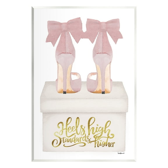 Stupell Industries Heels High Pink Phrase Beauty & Fashion Painting Unframed Art Print Wall Art, 10 x 15