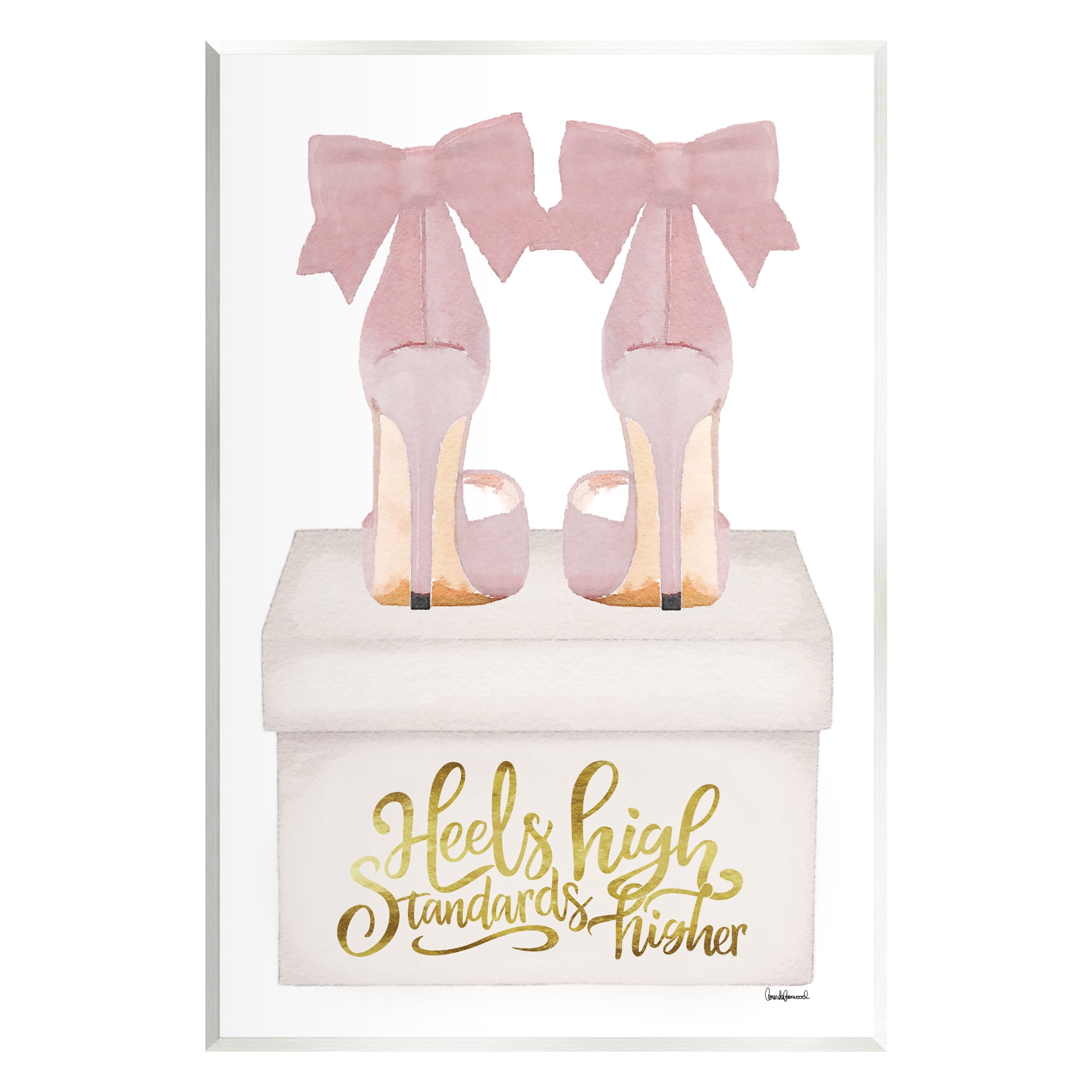 Stupell Industries Heels High Pink Phrase Beauty & Fashion Painting Unframed Art Print Wall Art, 13 x 19