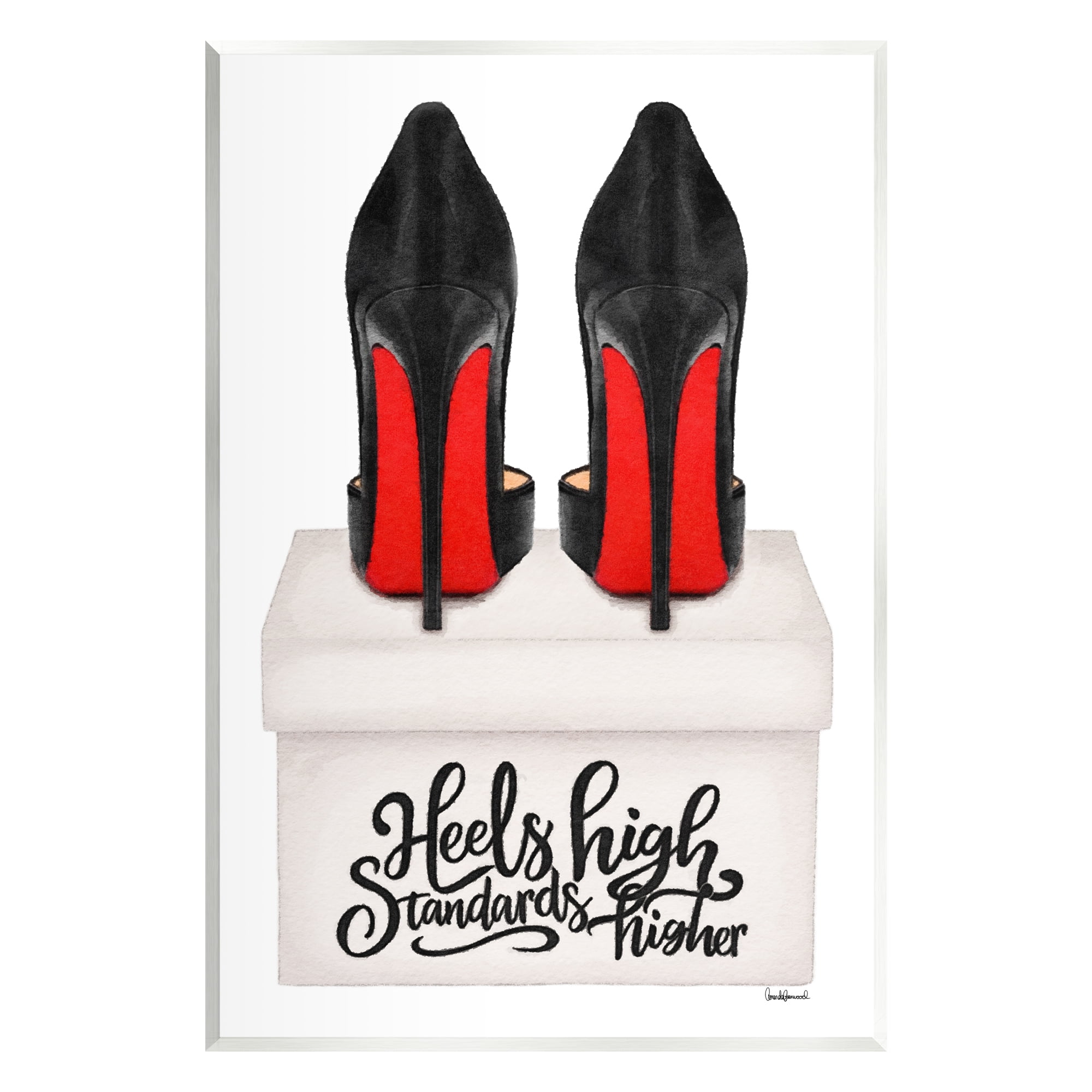 Stupell Industries Heels High Standards Higher Beauty & Fashion Painting Unframed Art Print Wall Art, 10 x 15