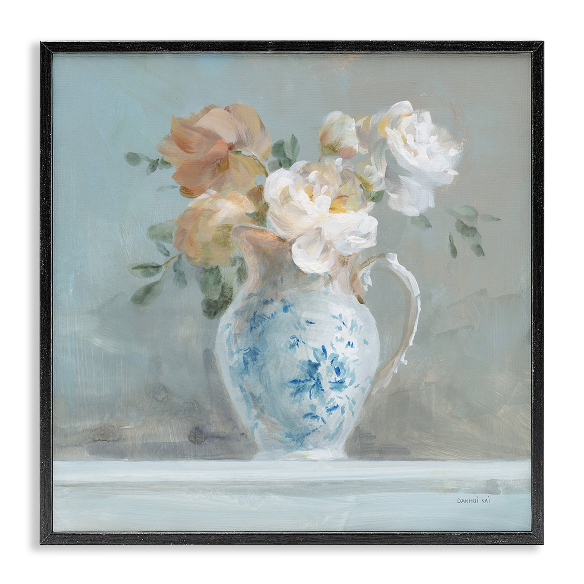 Stupell Industries Heirloom Floral Bouquet Botanical & Floral Painting Black Framed Art Print Wall Art, 24 x 24