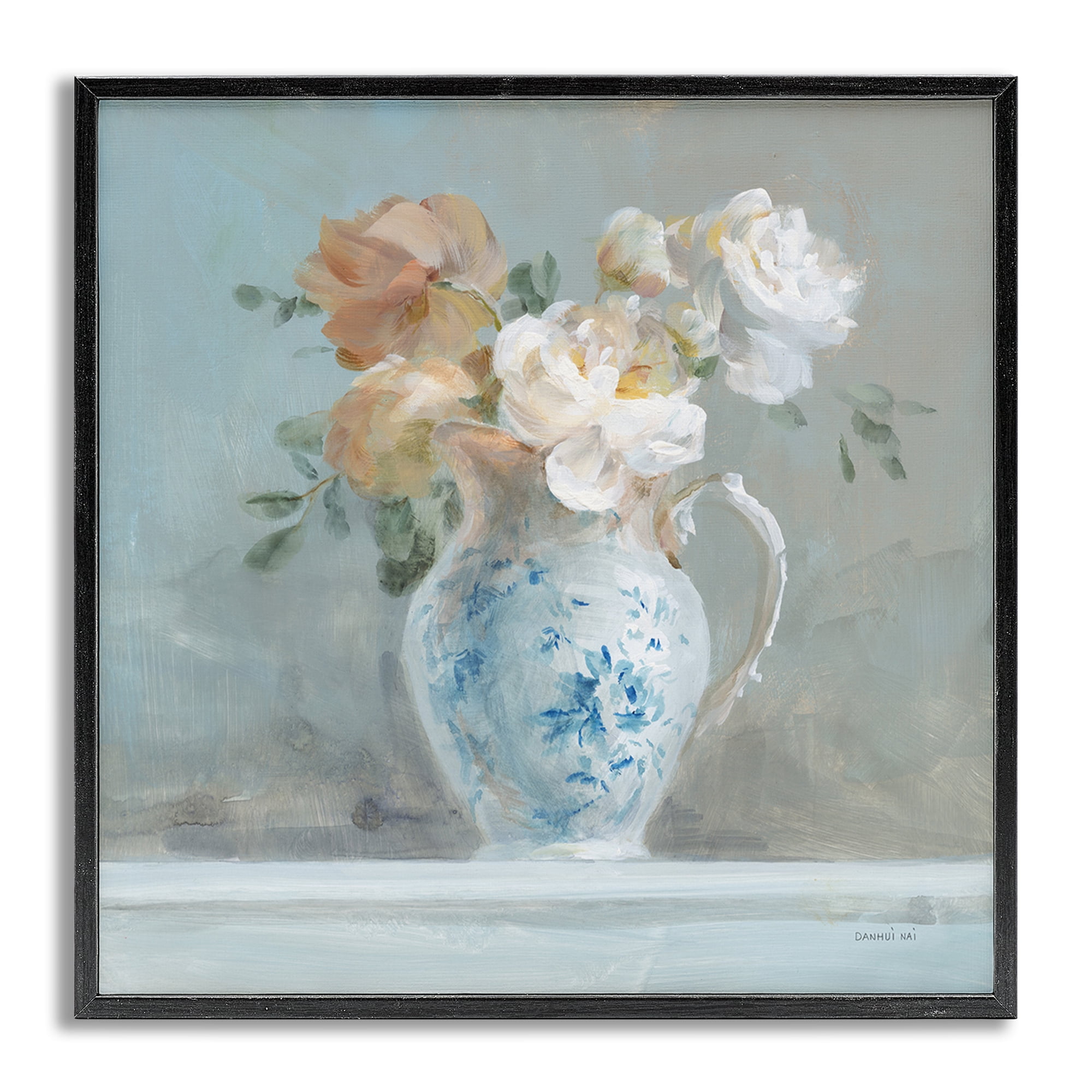 Stupell Industries Heirloom Floral Bouquet Botanical & Floral Painting Gray Framed Art Print Wall Art, 24 x 24