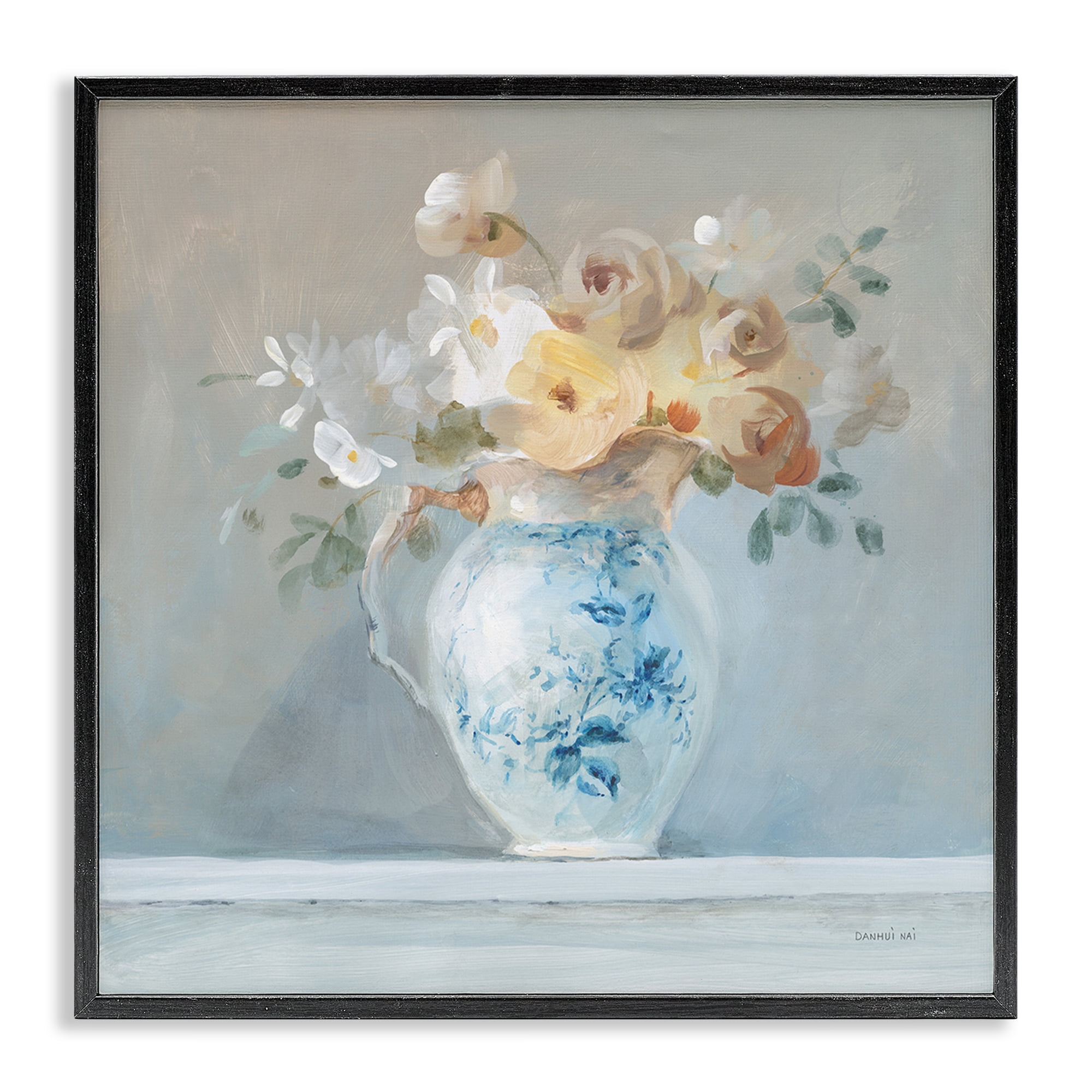 Stupell Industries Heirloom Flower Bouquet Botanical & Floral Painting Black Framed Art Print Wall Art, 12 x 12